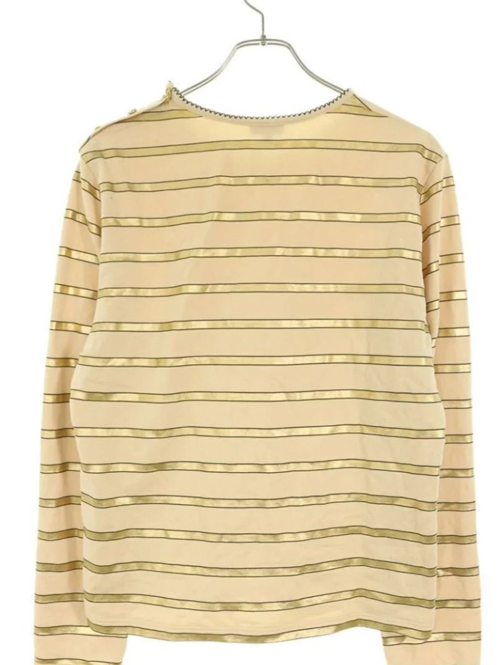 Chanel Shoulder Gold Button Border Long Sleeve Top 38